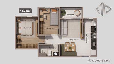 Apartamento, 2 quartos - Foto 3
