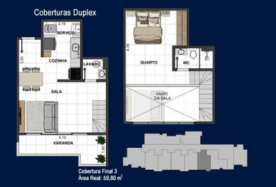 Cobertura, 1 quarto, 59 m² - Foto 4