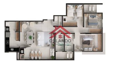 Apartamento, 3 quartos, 84 m² - Foto 3