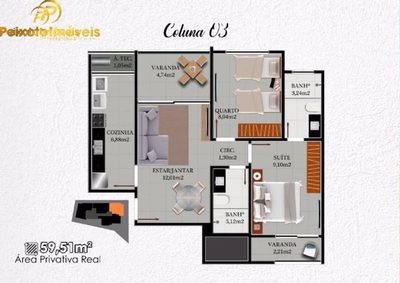 Apartamento, 60 m² - Foto 2