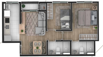 Apartamento, 3 quartos, 56 m² - Foto 4