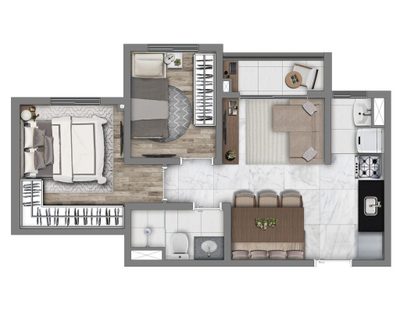 Apartamento, 3 quartos, 55 m² - Foto 1