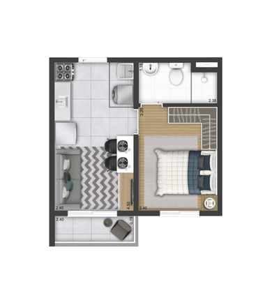 Apartamento, 1 quarto, 24 m² - Foto 4