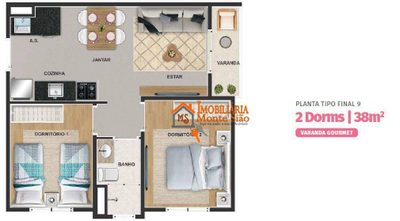 Apartamento, 2 quartos, 38 m² - Foto 2
