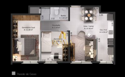 Apartamento, 2 quartos, 47 m² - Foto 2