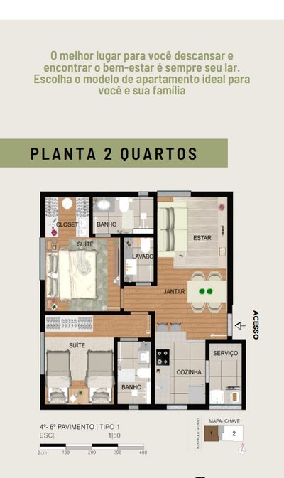 Apartamento, 2 quartos, 57 m² - Foto 2
