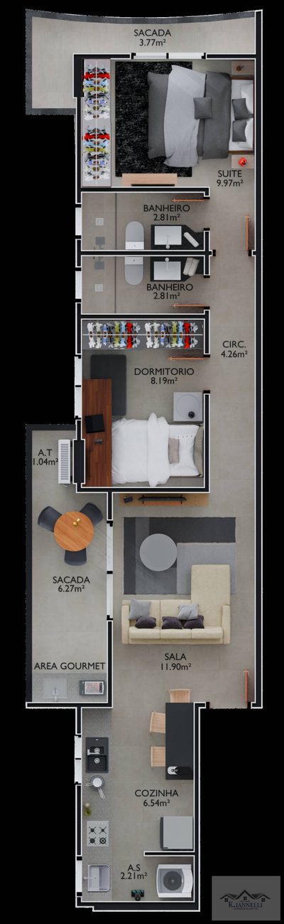Apartamento, 2 quartos, 71 m² - Foto 3