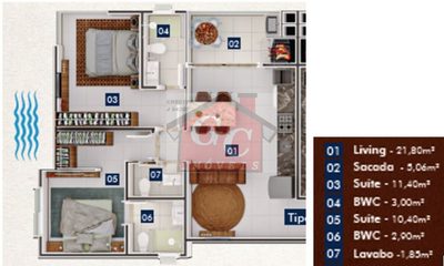 Apartamento, 2 quartos, 65 m² - Foto 2