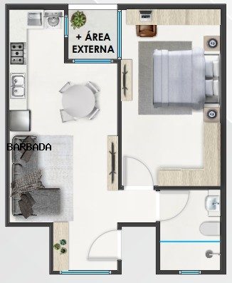 Apartamento, 1 quarto, 41 m² - Foto 2