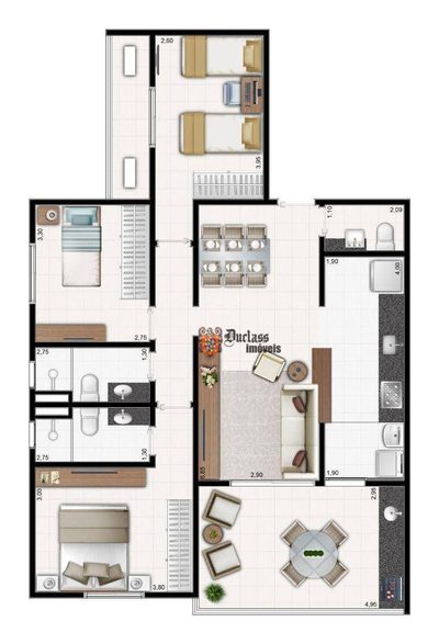 Apartamento, 3 quartos, 105 m² - Foto 2