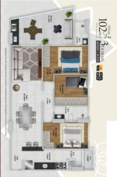 Apartamento, 3 quartos, 103 m² - Foto 1
