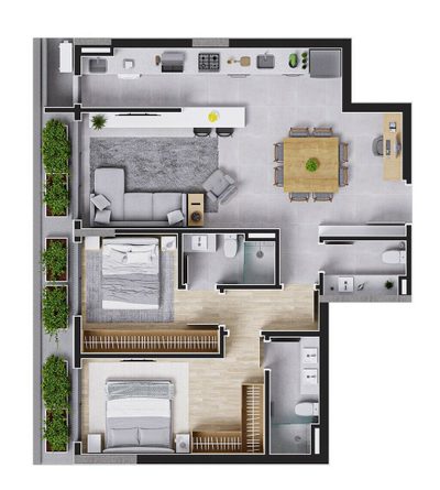 Apartamento, 2 quartos, 91 m² - Foto 3