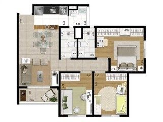 Apartamento, 2 quartos, 56 m² - Foto 3