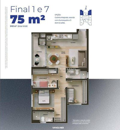 Apartamento, 3 quartos, 75 m² - Foto 2
