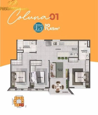 Apartamento, 3 quartos, 71 m² - Foto 2
