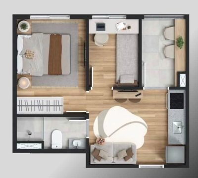 Apartamento, 1 quarto, 25 m² - Foto 3