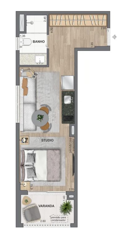 Apartamento, 1 quarto, 32 m² - Foto 5