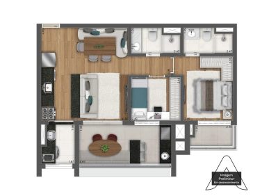 Apartamento, 1 quarto, 40 m² - Foto 3