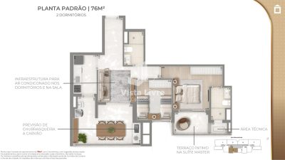Apartamento, 2 quartos, 76 m² - Foto 2