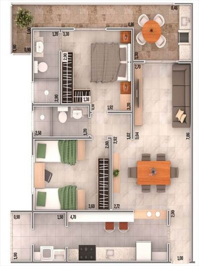 Apartamento, 2 quartos, 86 m² - Foto 4