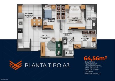 Apartamento, 3 quartos, 70 m² - Foto 3