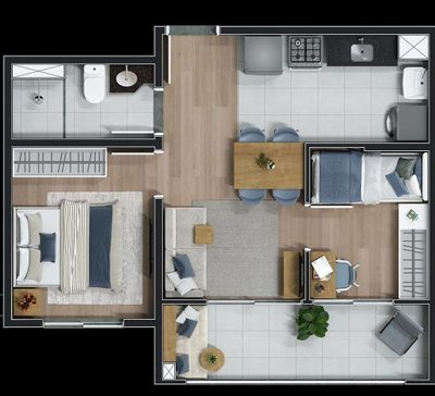 Apartamento, 2 quartos, 40 m² - Foto 3