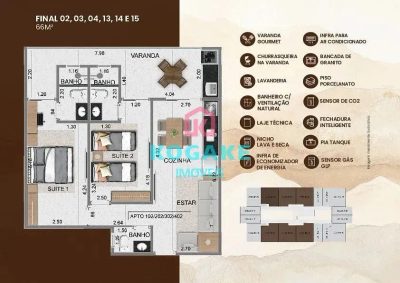 Apartamento, 2 quartos, 66 m² - Foto 1