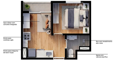 Apartamento, 1 quarto, 24 m² - Foto 4