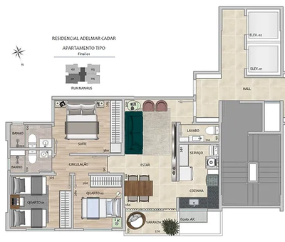 Apartamento, 3 quartos, 75 m² - Foto 4