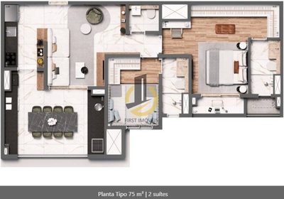 Apartamento, 2 quartos, 75 m² - Foto 1