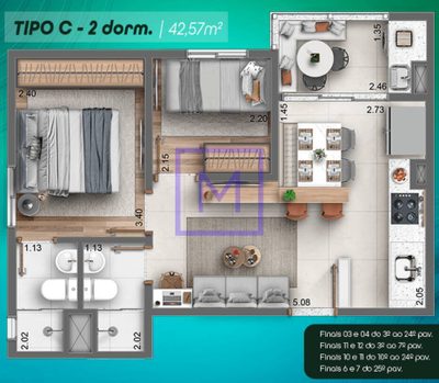 Apartamento, 2 quartos - Foto 4