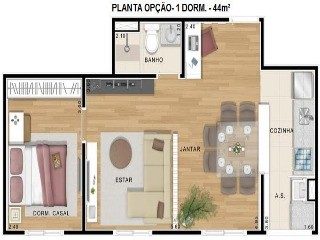 Apartamento, 2 quartos, 45 m² - Foto 4