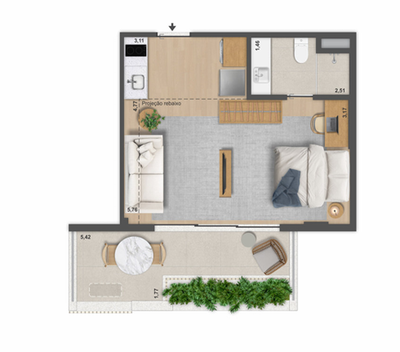 Casa, 1 quarto, 48 m² - Foto 4