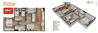 Apartamento, 2 quartos, 48 m² - Foto 1