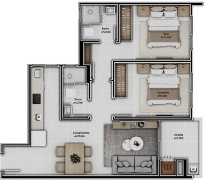 Apartamento, 2 quartos, 67 m² - Foto 3