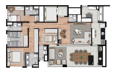 Apartamento, 4 quartos, 146 m² - Foto 2
