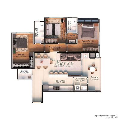 Apartamento, 3 quartos, 96 m² - Foto 2