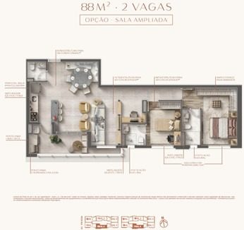 Apartamento, 3 quartos, 88 m² - Foto 2