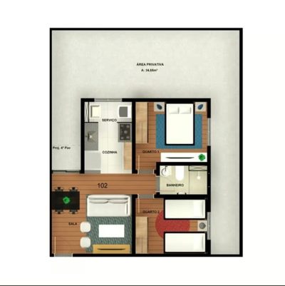 Apartamento, 2 quartos, 44 m² - Foto 4