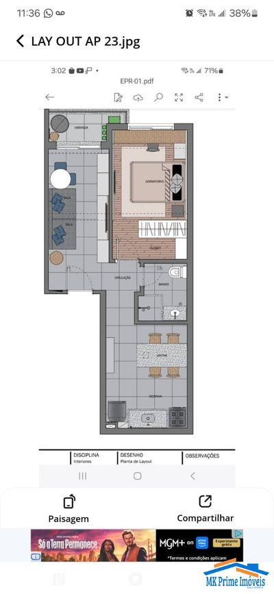 Apartamento, 1 quarto, 44 m² - Foto 2