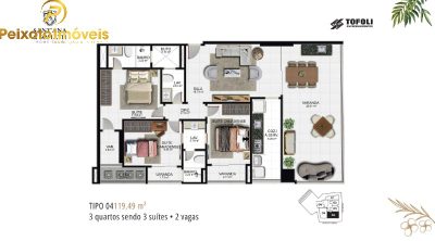 Apartamento, 3 quartos, 119 m² - Foto 1