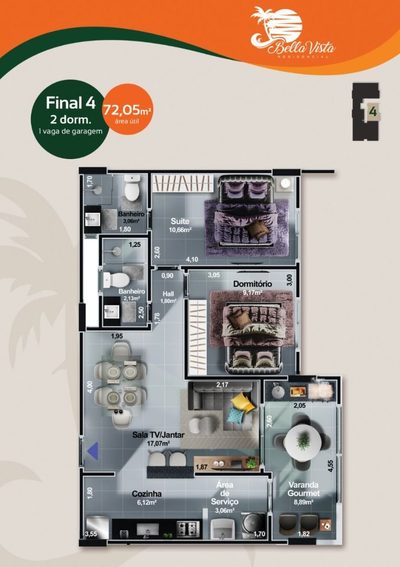 Apartamento, 2 quartos, 72 m² - Foto 5