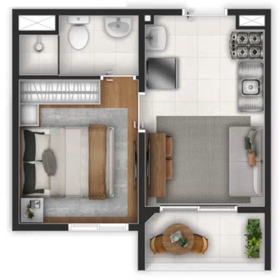 Apartamento, 2 quartos, 43 m² - Foto 1