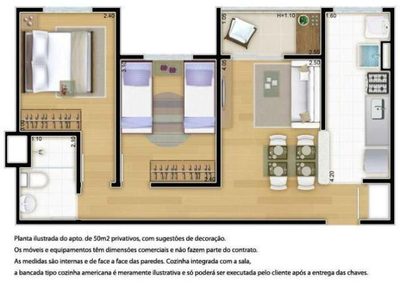 Apartamento, 2 quartos, 50 m² - Foto 3