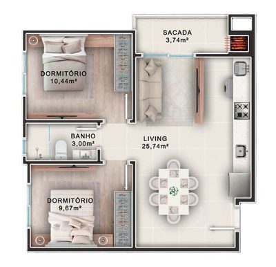 Apartamento, 3 quartos, 78 m² - Foto 2