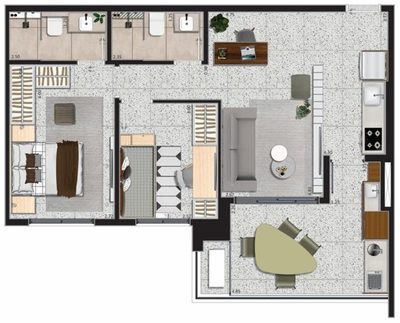 Apartamento, 2 quartos, 69 m² - Foto 2