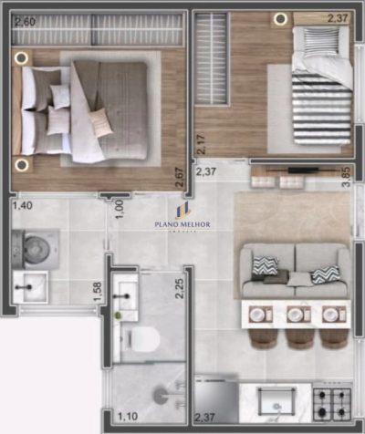 Apartamento, 2 quartos, 31 m² - Foto 3