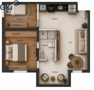 Apartamento, 1 quarto, 50 m² - Foto 1