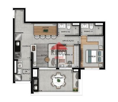Apartamento, 2 quartos, 70 m² - Foto 2