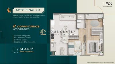 Apartamento, 2 quartos, 51 m² - Foto 3